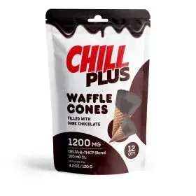 D8, THCP Waffle Cones – 100mg – Dark Chocolate Waffle Cones – Chill