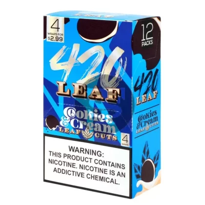 420 Leaf Wraps $2.99 Pre-Priced, 12 packs of 4 Cookies & Cream