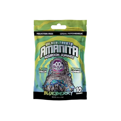 Galaxy Treats Blueberry Moon Shrooms 7500mg Amanita Mushroom Gummies