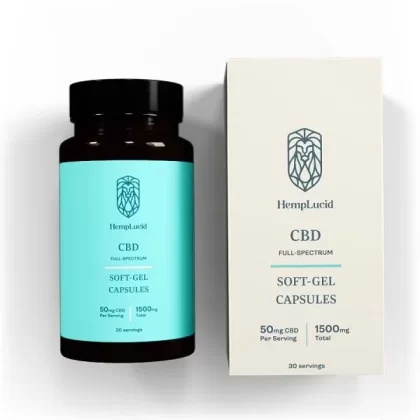Hemplucid CBD Soft Gels 50mg per Gel (30 Gels) – 1500mg