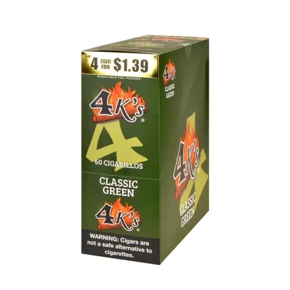 4 Kings Cigarillos 15 Packs of 4 Classic Green