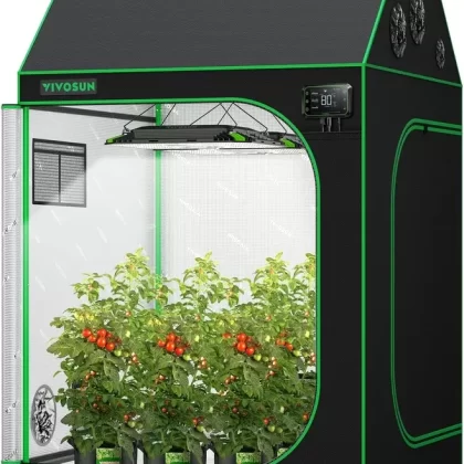 VIVOSUN R446 4×4 Grow Tent, 48″x48″x72″ Roof Cube Tent with