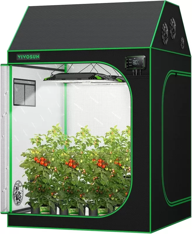 VIVOSUN R446 4×4 Grow Tent, 48″x48″x72″ Roof Cube Tent with