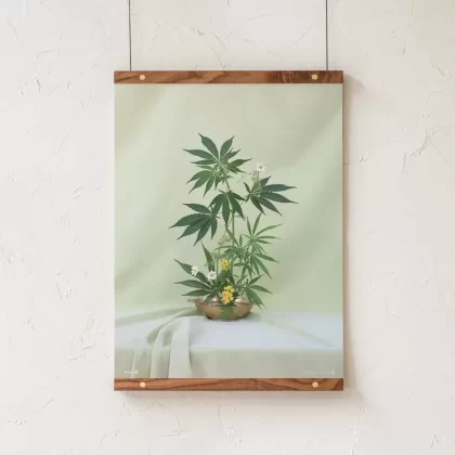 GoldLeaf Green Ikebana Art Print
