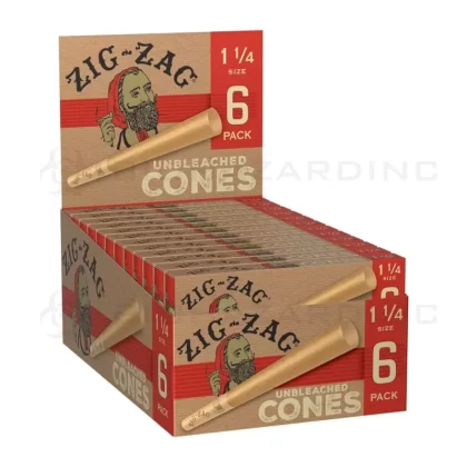 Zig-Zag® | Pre-Rolled Cones 1¼ Size | 84mm – Unbleached – 24 Count