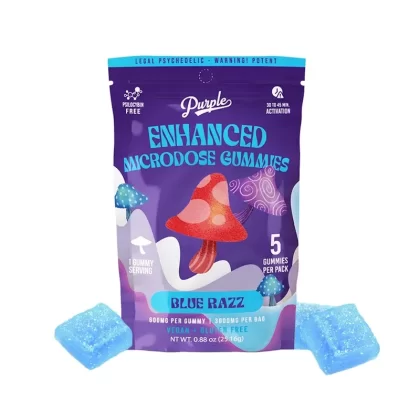 Purple Enhanced Microdose Blue Razz Gummies