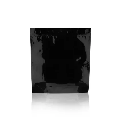 Tamper Evident | Glossy Black Vista Mylar Bag – Tear Notch