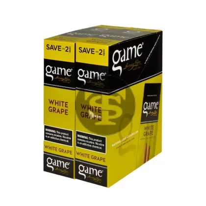 Game Vega Cigarillos White Grape Foil 30 Pouches of 2