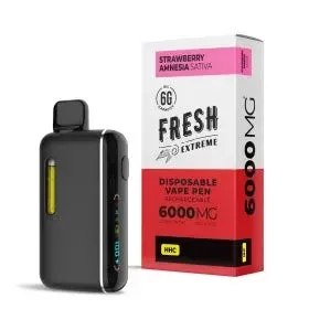 6000mg HHC Vape Pen – Strawberry Amnesia – Sativa – 6ml – Fresh