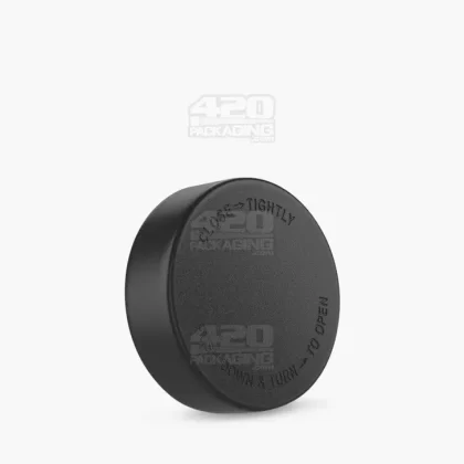 Child Resistant | Smooth Push Down & Turn Plastic Caps w/ Text & Foam
