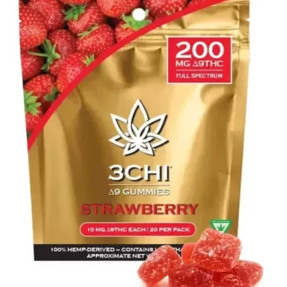 3Chi Delta 9 THC Gummies 200mg, 20ct – Strawberry