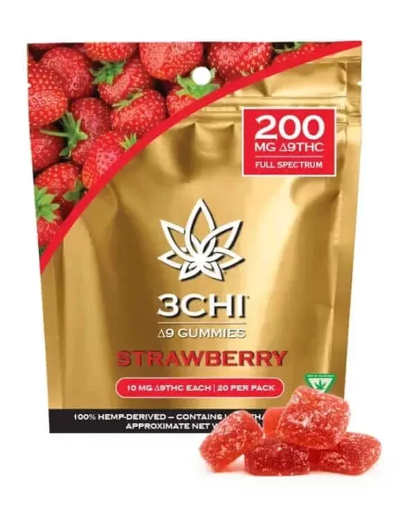3Chi Delta 9 THC Gummies 200mg, 20ct – Strawberry