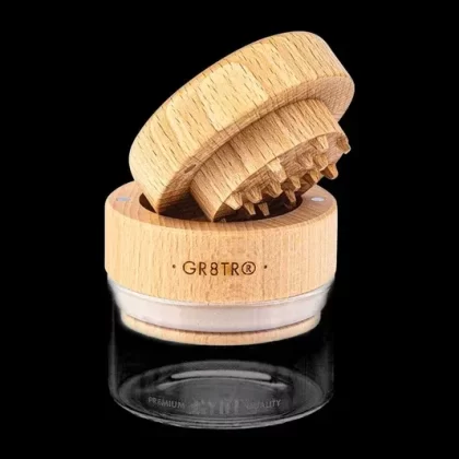 RYOT Beech Wood GR8TR Grinder with Glass Jar
