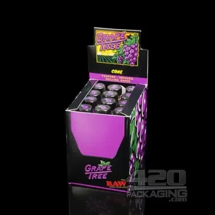 RAW Grape Tree Terpene Infused King Size Pre Rolled Cones 12/Box