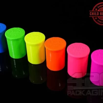 Squeezetops® PST30 Fluorescent Mix Child Resistant Containers 600/Box
