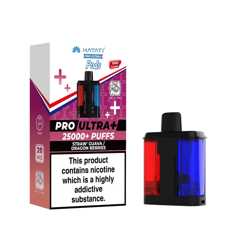 Hayati Pro Ultra Plus 25k Prefilled Pods Straw’ Guava/Dragon Berries
