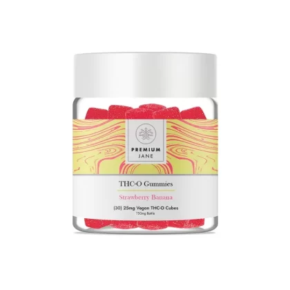 Premium Jane 750mg Vegan THC-O Gummies – Strawberry Banana