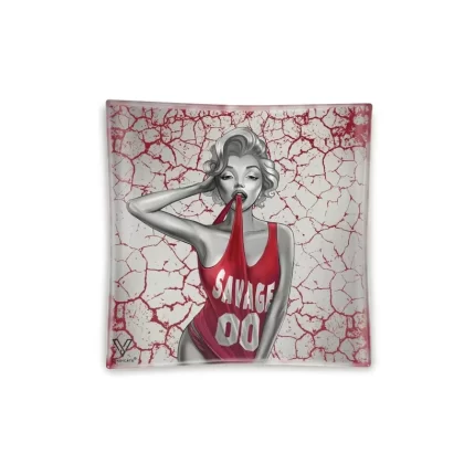 V Syndicate Dank Diva Square Glass Ashtray – 4.5in