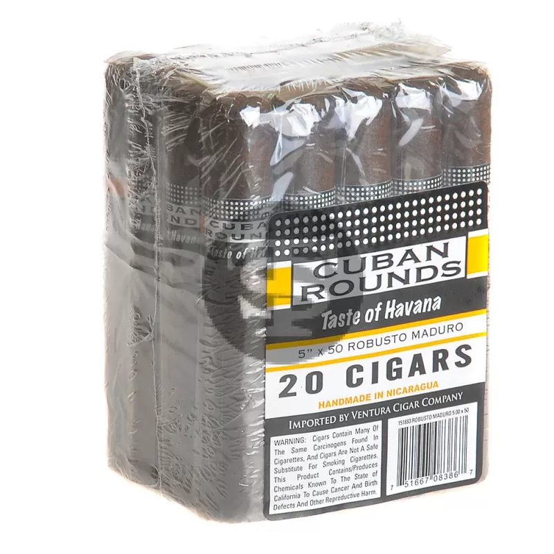 Cuban Rounds Robusto Maduro Cigars Pack of 20