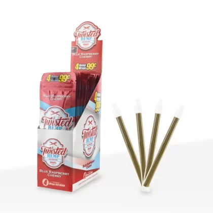 Twisted Hemp™ | Blunt Wraps | 100mm – Blue Raspberry Cherry – 15 Count