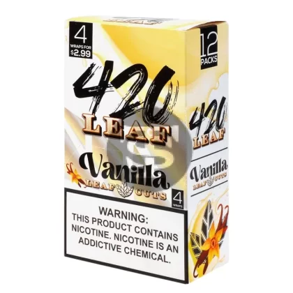 420 Leaf Wraps $2.99 Pre-Priced, 12 packs of 4 Vanilla