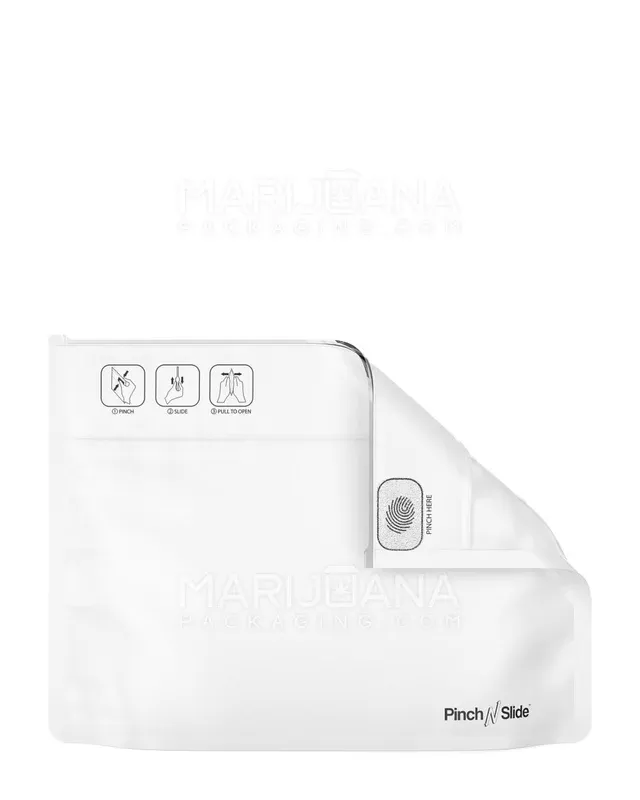 Child Resistant | Pinch N Slide ASTM Matte White PCR Mylar Exit Bags