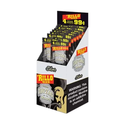 Zig Zag Silver Rillo Size Blunt Wraps