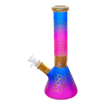 Pink Flashy Beeswax Beaker Bong – 10in