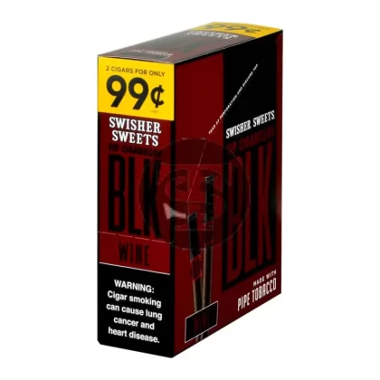 Swisher Sweets BLK Tip Cigarillos Pre Priced 2 For 99c 15 pouches of 2