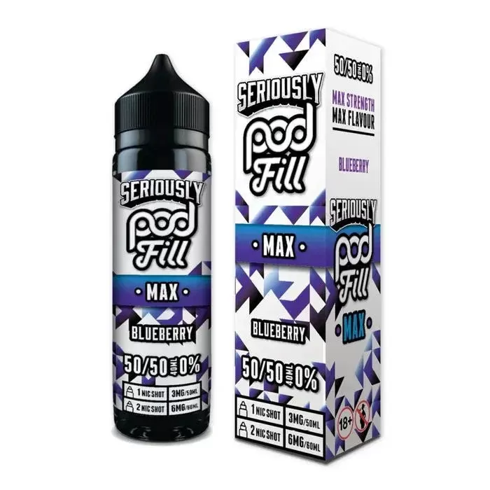 Doozy Seriously Pod Fill Max Blueberry Shortfill + 2 Nic Shots