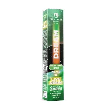 Blue Moon Hemp Dream Blend Ghost Train Haze Live Resin Disposable 2