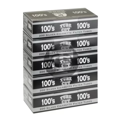 Gambler Tube Cut Filter Tubes 100 mm Silver 5 Cartons of 200