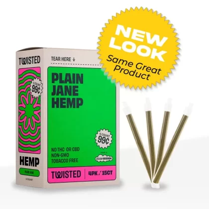 Twisted Hemp™ | Blunt Wraps | 100mm – Plain Jane – 15 Count