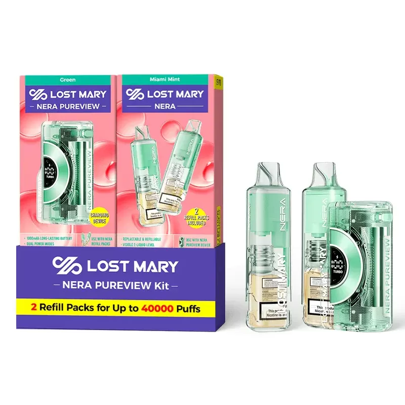 Green – Miami Mint – Lost Mary – NERA Pureview 40K Kit (1 Device + 2