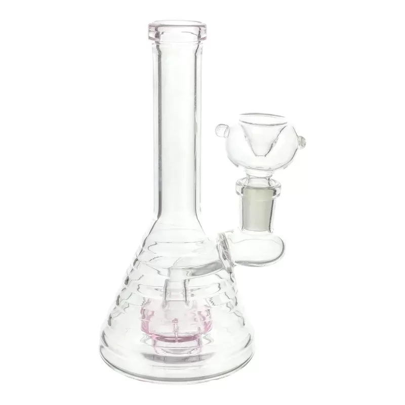 Pink Single Disk Mini Hive Bong – 6 inches mini bong