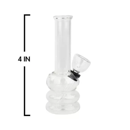 Portable Clear Glass Bong – 4in