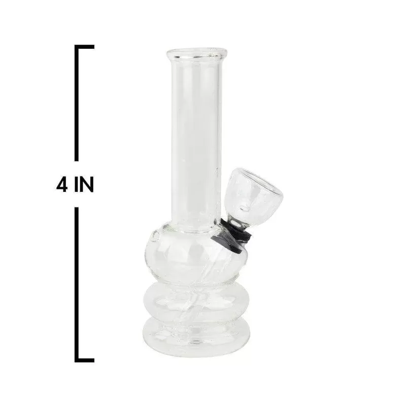 Portable Clear Glass Bong – 4in