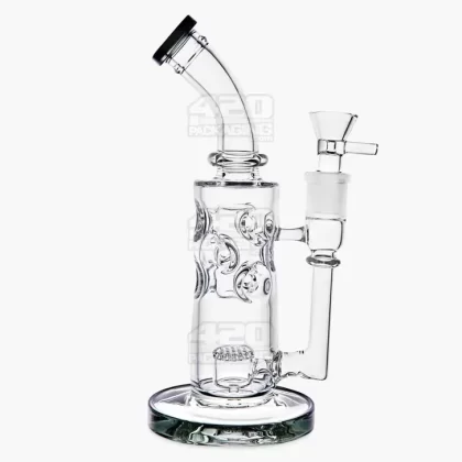 Bent Neck Honeycomb Perc Thick Glass Water Pipe w/ Ice Catcher