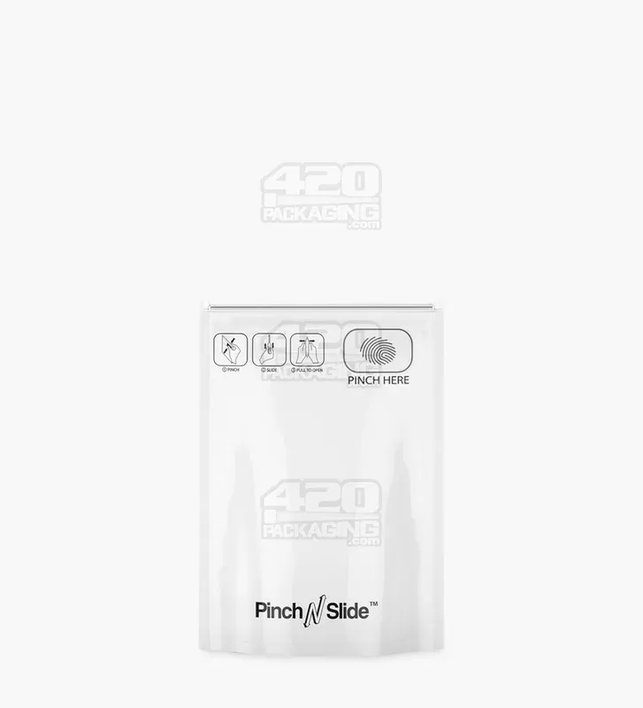 Child Resistant | Pinch N Slide ASTM Glossy White Mylar Bags