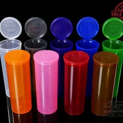 Squeezetops® PST60 Transparent Mix Child Resistant Containers 275/Box