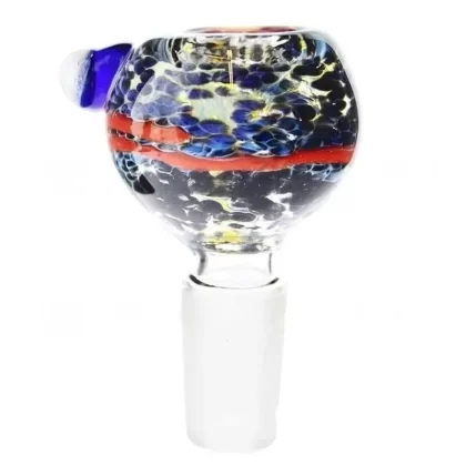 Bowl | Frit w/ Stripe Bowl | 14mm – Assorted Colors