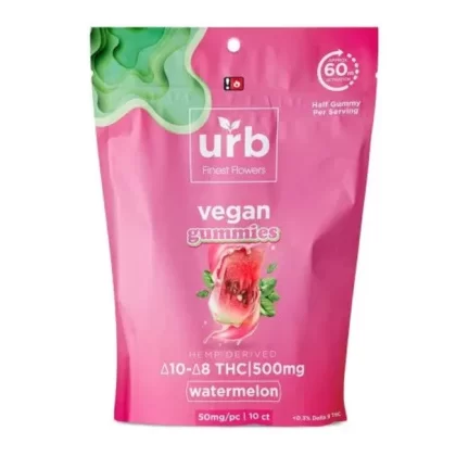 Urb Finest Flowers – Delta 8 Edible – D8:D10 Vegan Gummies –