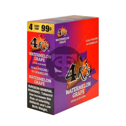 4 Kings Cigarillos 15 Packs of 4 Watermelon Grape