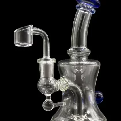 “Blue Ball” Marble-Studded Dab Rig with Colored Accents