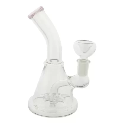 Pink Mini Palm Tree Perc Bong – 6in