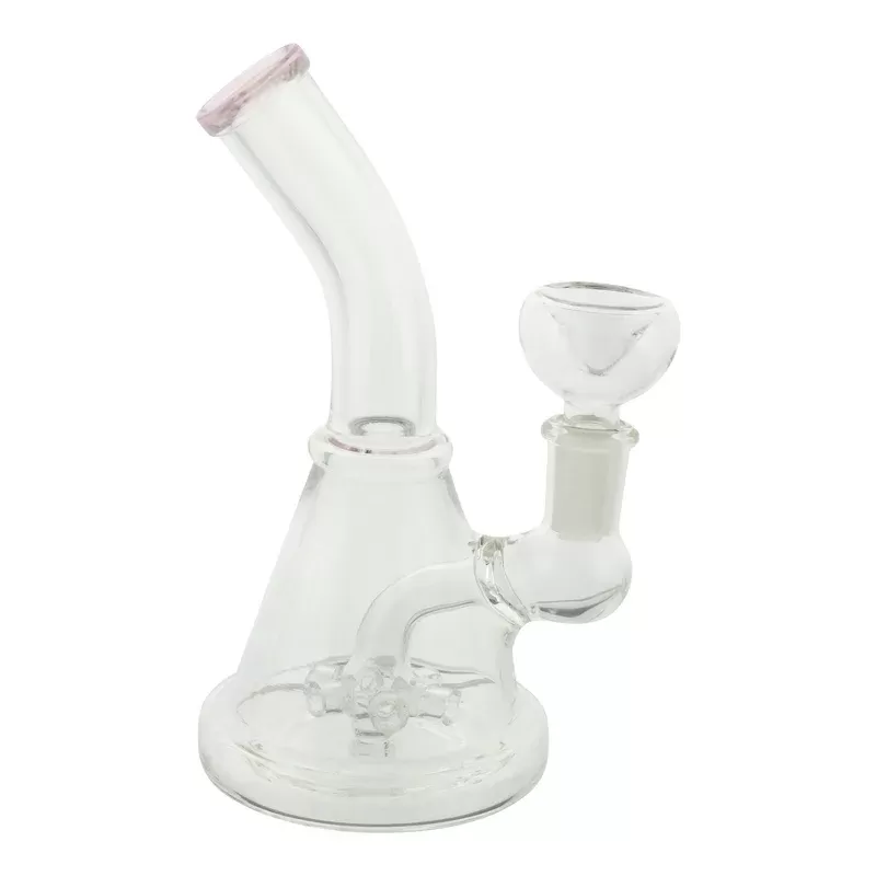 Pink Mini Palm Tree Perc Bong – 6in