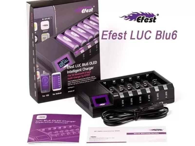 Efest LUC BLU6 6 Channel Digital Battery Charger with Bluetooth