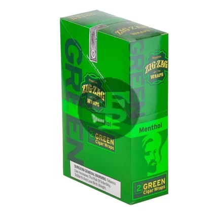 Zig Zag Wraps Premium Green Menthol 25 Packs of 2