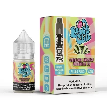 Cantaloupe Honeydew Watermelon Ice by Beach Club Refillable Disposable