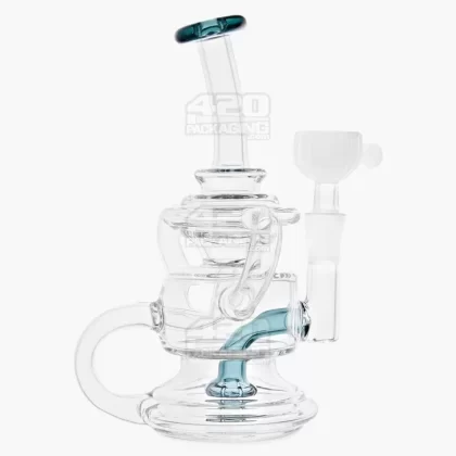 USA Glass | Bent Neck Dual Uptake Recycler Water Pipe w/ Showerhead